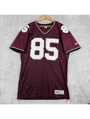 Vintage Saxon #85 Football Jersey Made in Canada Men L Burgundy Mesh Baggy Y2K
